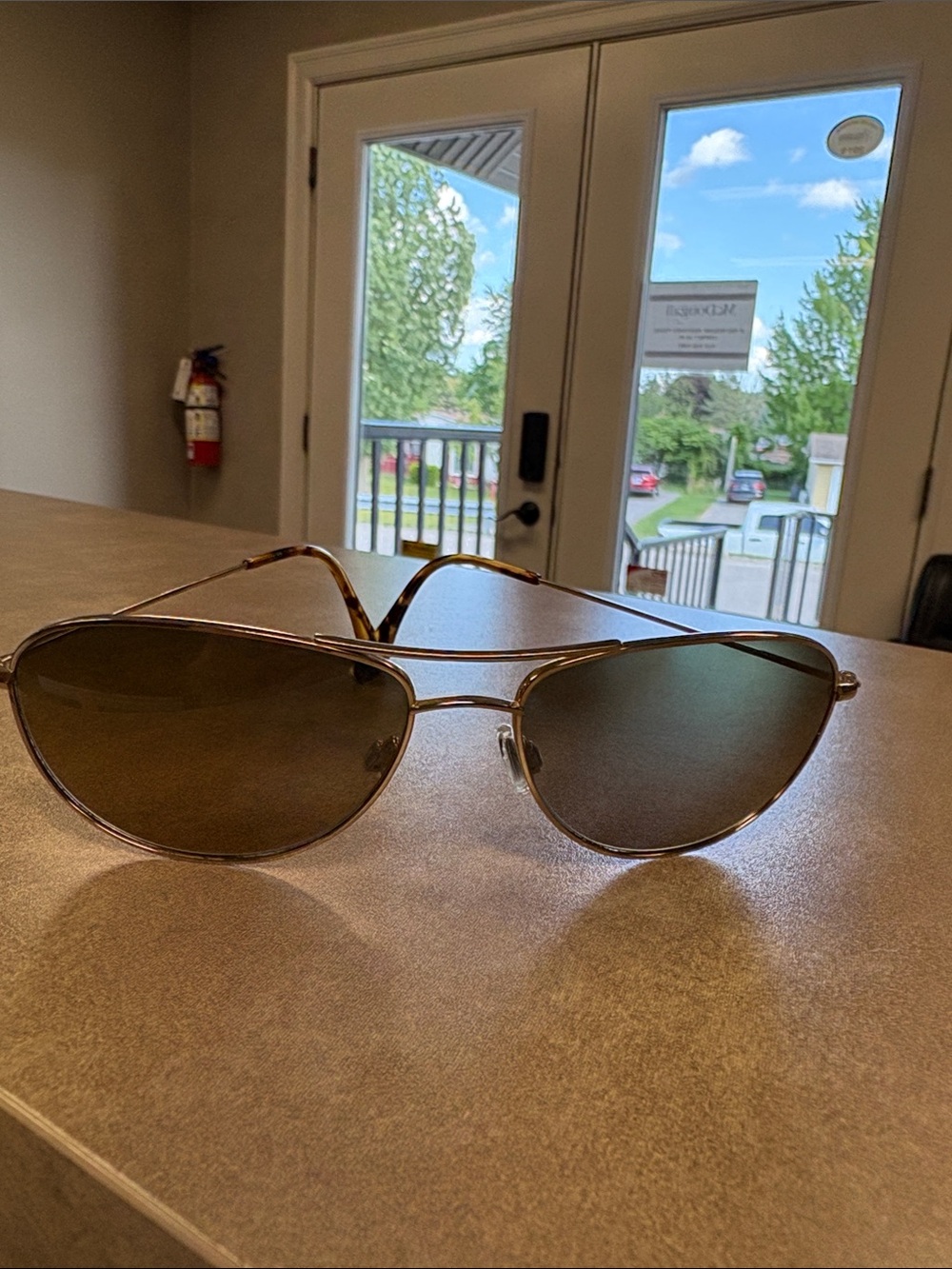 Maui Jim Brown Lens Sunglasses with Gold Accents